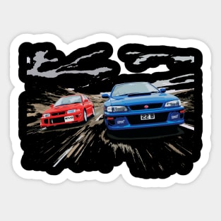 evo 6 TME vs sti 22B Sticker